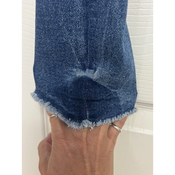 DL1961 Farrow High Rise Skinny Jean Women's 25 Burton Blue 5-Pocket Chewed Hem - Picture 4 of 11